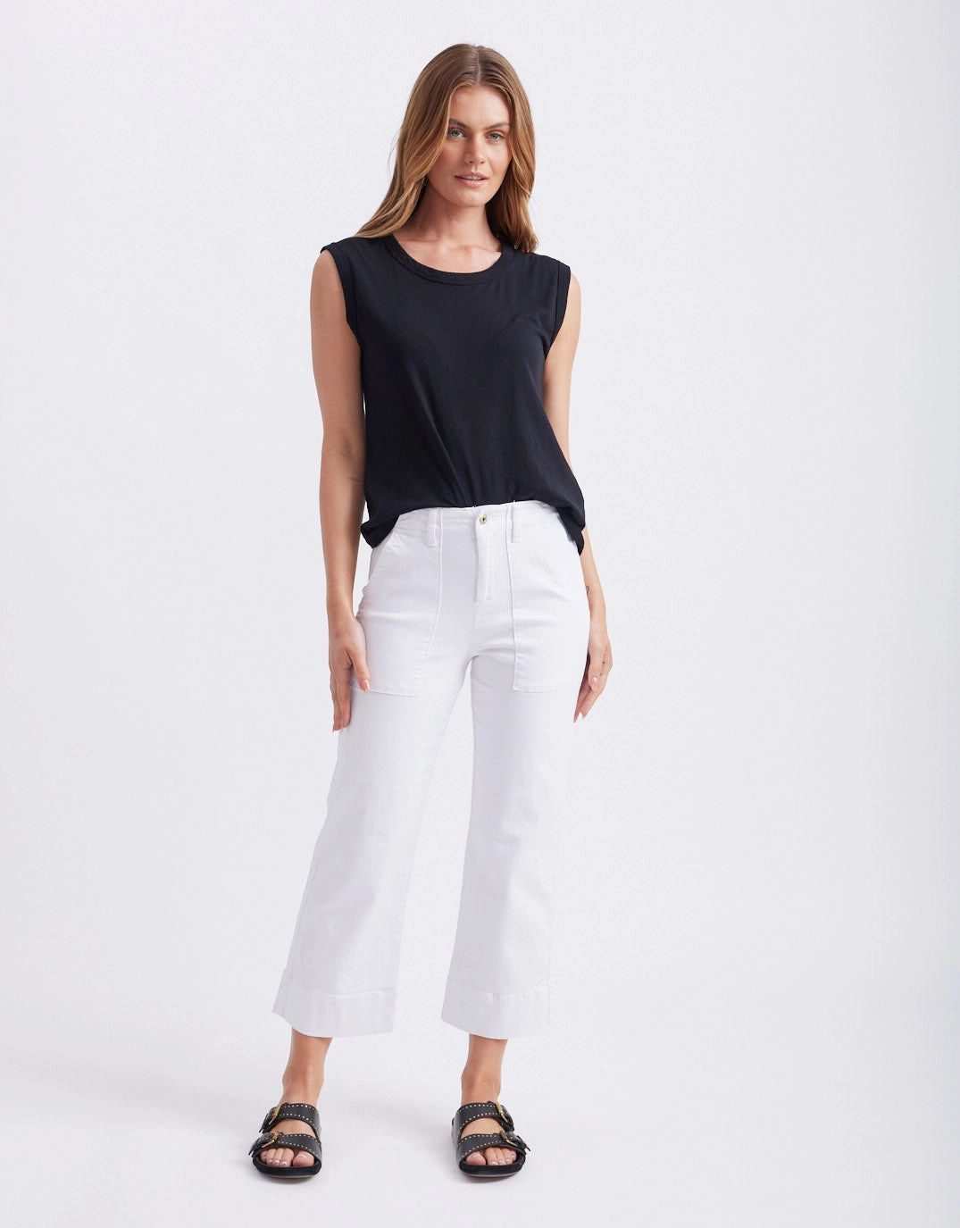 Timeless casual Celeste Wide Leg Jeans - Snow White