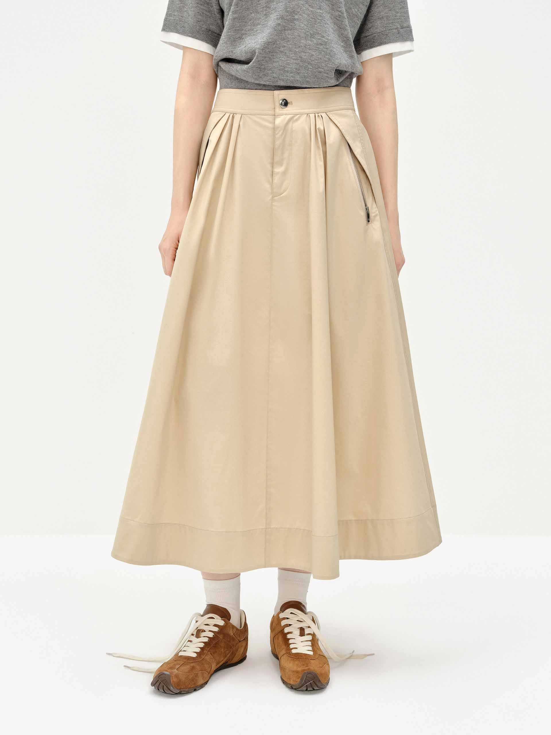 Classic A-line Midi Skirt Shape Enhancing Aesthetic Look