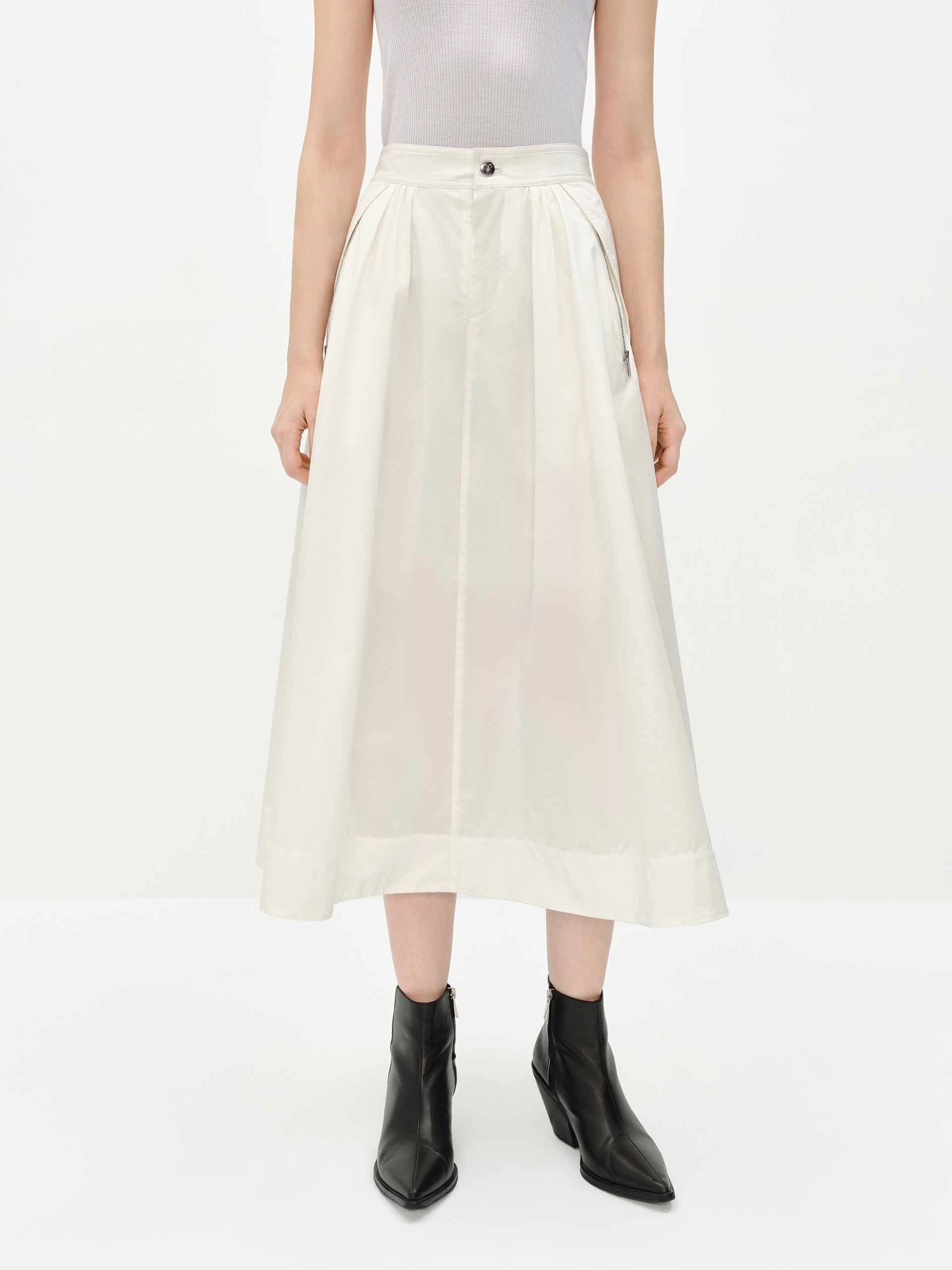 Classic A-line Midi Skirt Anti Pilling Fabric