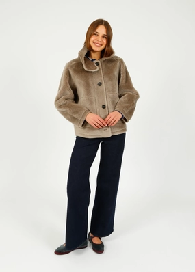 Oakwood Assietta Lily Fur Coat in Taupe Universal Fit Framework