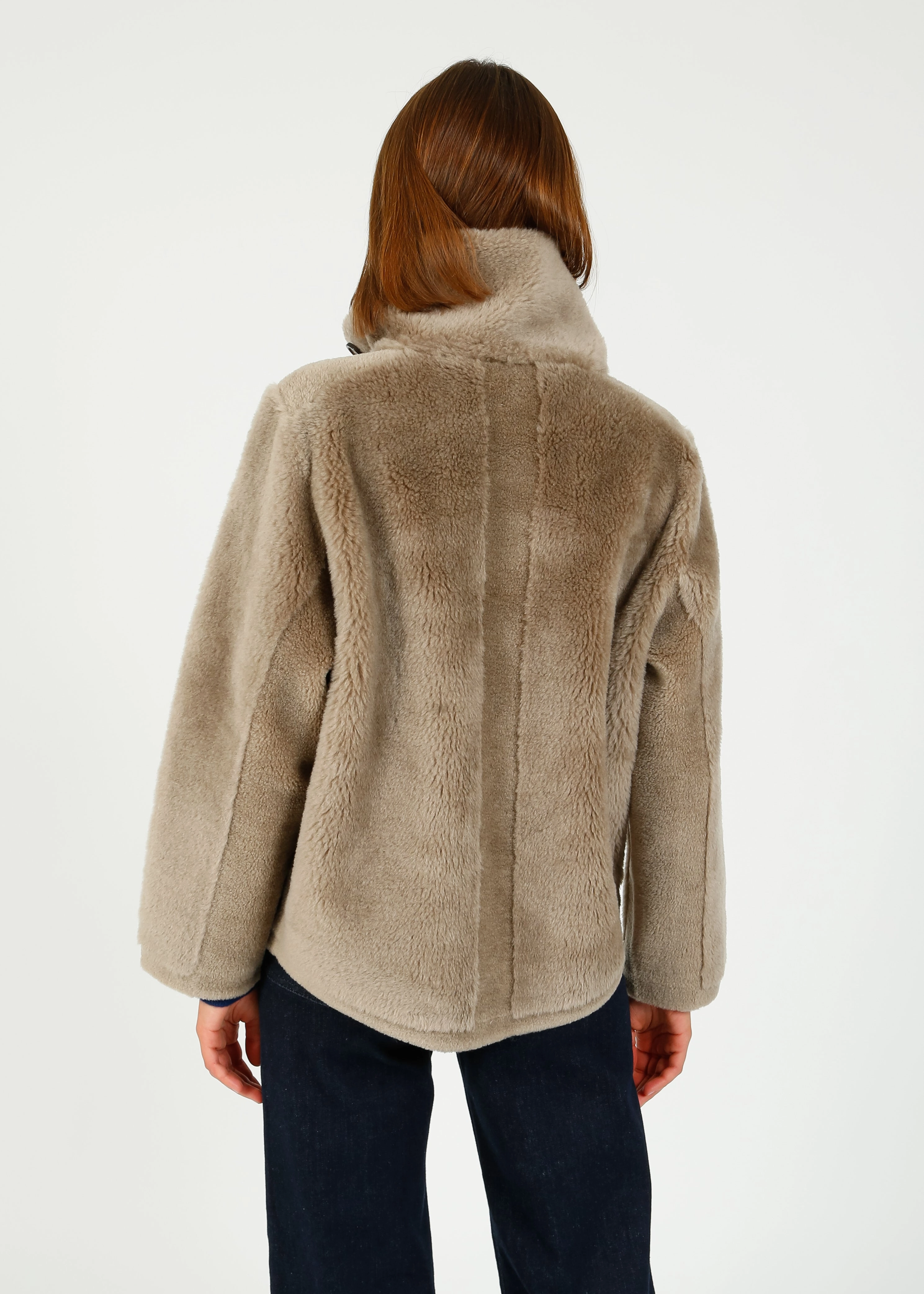 Non Bulky Insulation Tech Insulated Warmth Oakwood Assietta Lily Fur Coat in Taupe