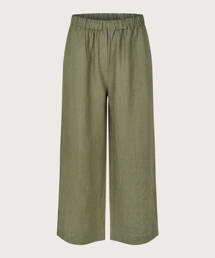 1005450 MaParini Trousers - Dark Lichen Green Sustainable Fabric Layering Comfort