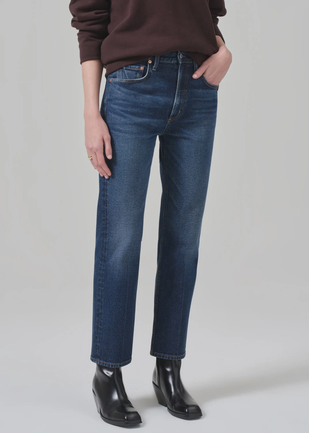 Lightweight Denim Blend Classic Wear Textured Citizens of Humanity Zurie Ankle in Wanderlust