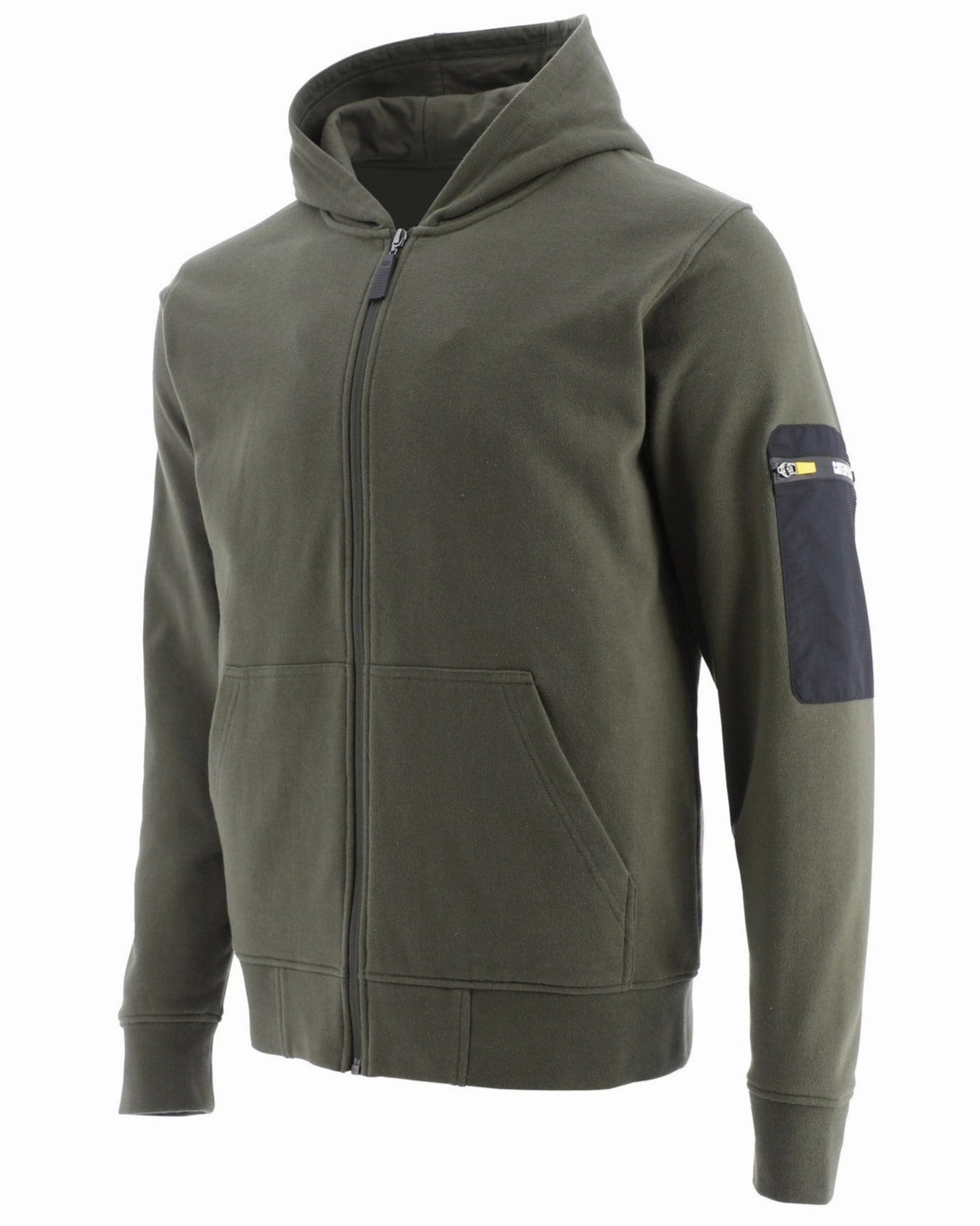 Rib Knit Hem Caterpillar Loopback Full Zip Hoodie