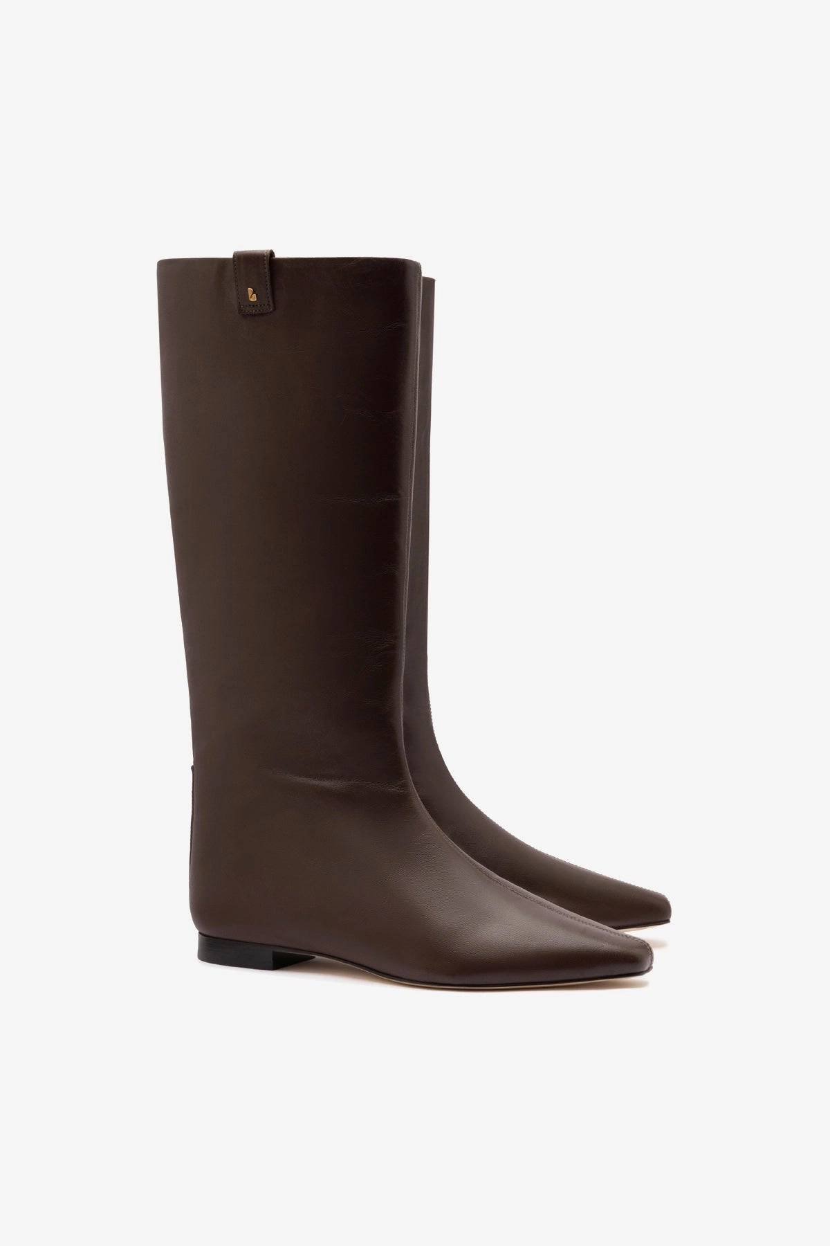 Comfortable Heel Counter Bootie Cut Alexis Flat Boot In Brown Leather