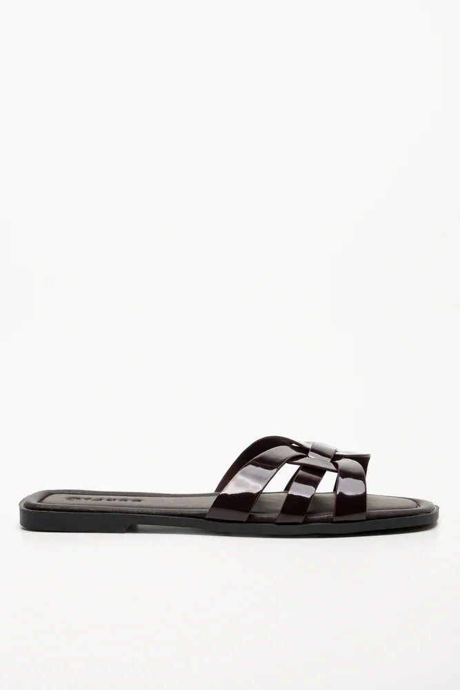 Knot Mule Sandals Burgundy Flex Comfort