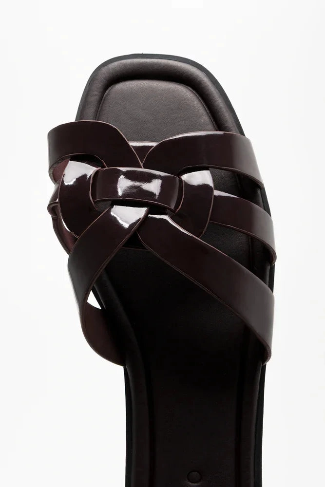 Knot Mule Sandals Burgundy Indoor