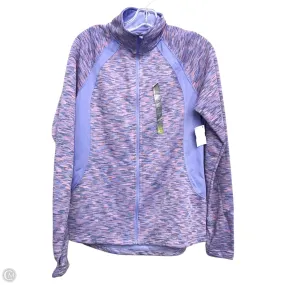 Ventilated Back Water Resistant Fabric Athletic Jacket By Tek Gear In Purple, Size: L