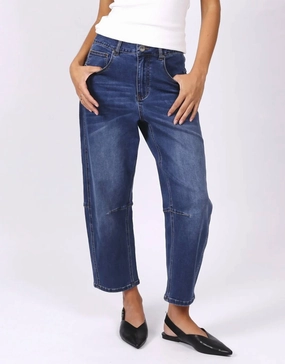 Toni Barrel Jeans - Dark Wash Stretch Free Fit