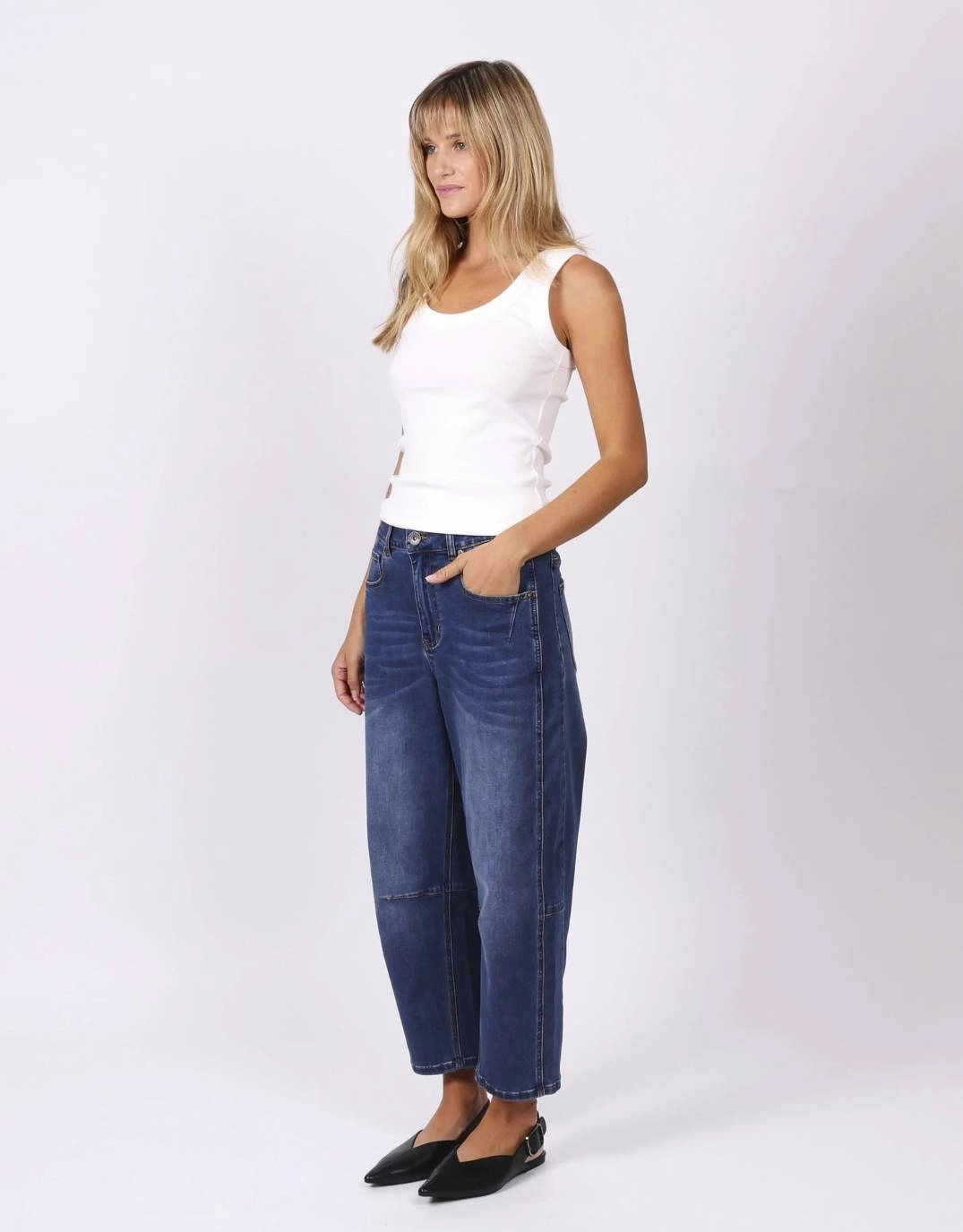 Always Needed Party Look Couple Look Earthy Toni Barrel Jeans - Dark Wash