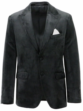 Snap Button Turin Black Velvet Sports Jacket