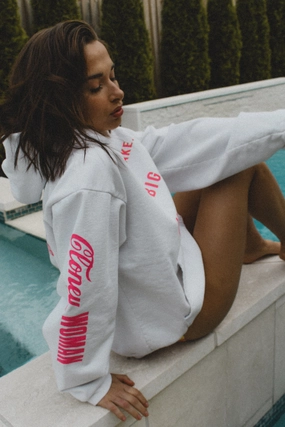 CLONEY | Pretty Cloney Hoodie - White Circular Knit Pattern