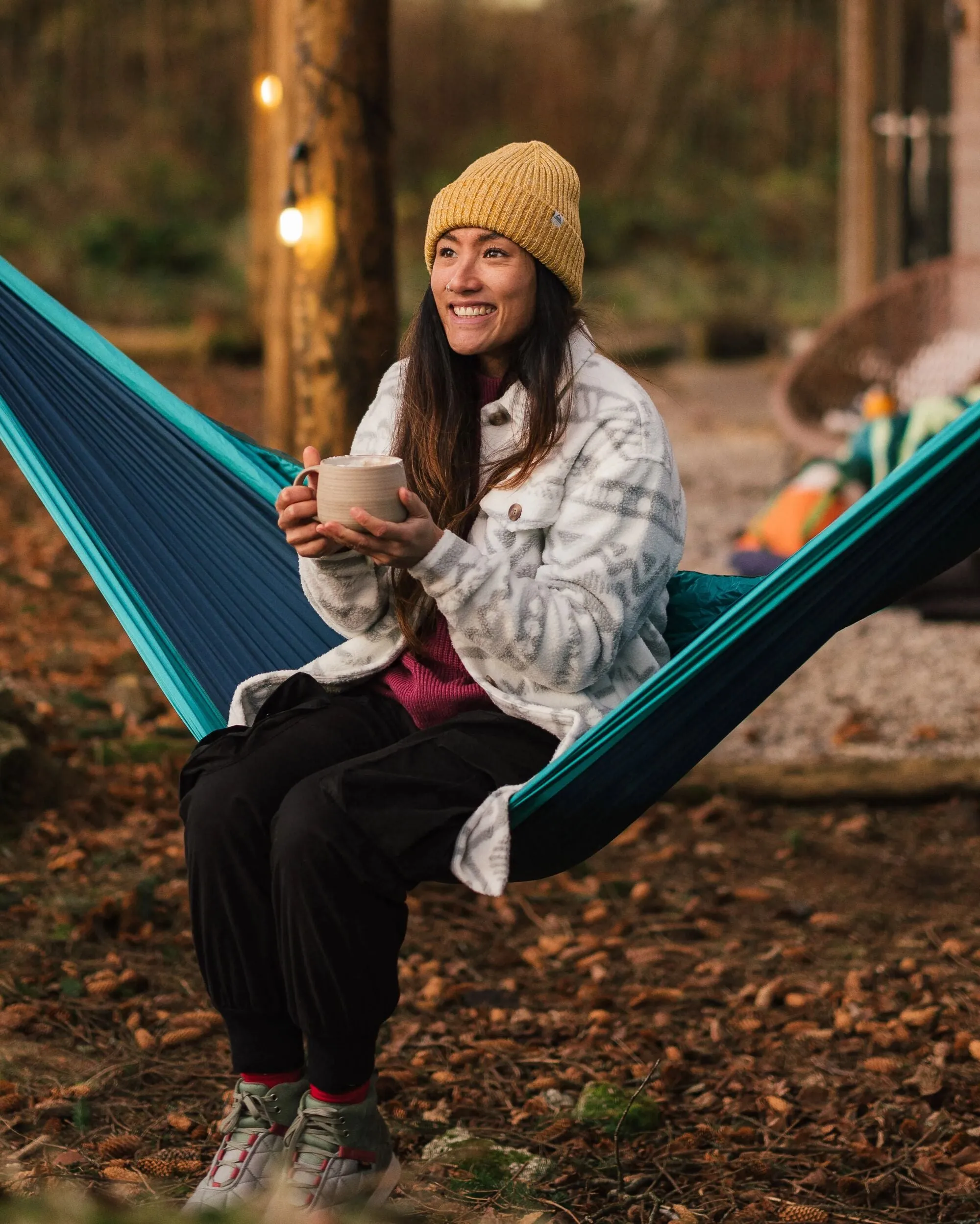 Flexible Mobility Cloudy 2.0 Recycled Sherpa Fleece Shirt - Mountain Geo Vintage White