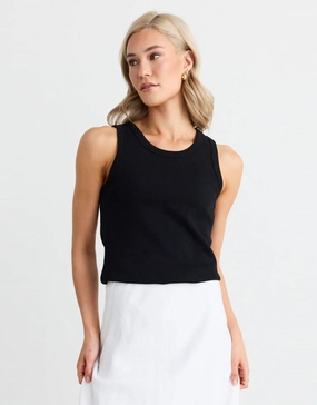 Shield Cobble Rib Cutaway Tank - Black