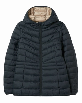 Joules Kenley Showerproof Padded Coat with Hood Reflective Detailing Windproof Cuffs