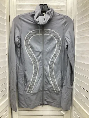 Athletic Jacket By Lululemon In Grey, Size: 6 Recycled Material Blend