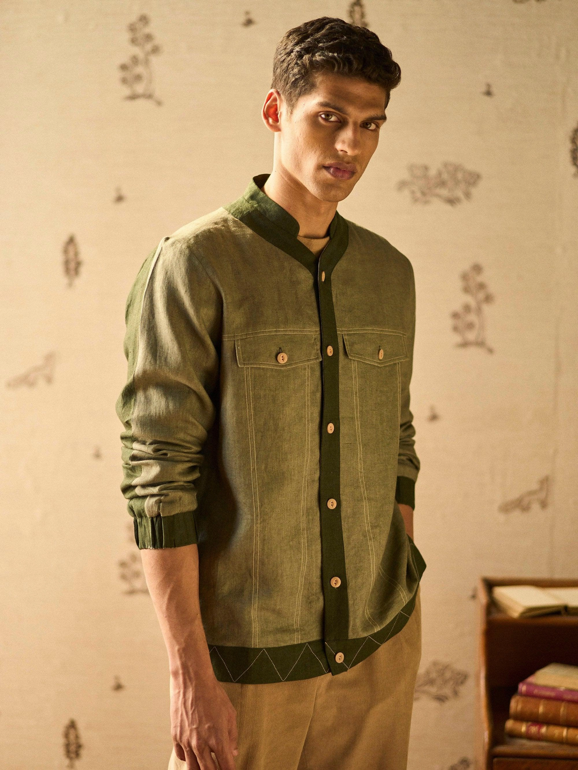 Collarless Jacket Light Outdoor Layer Reinforced Stress Points