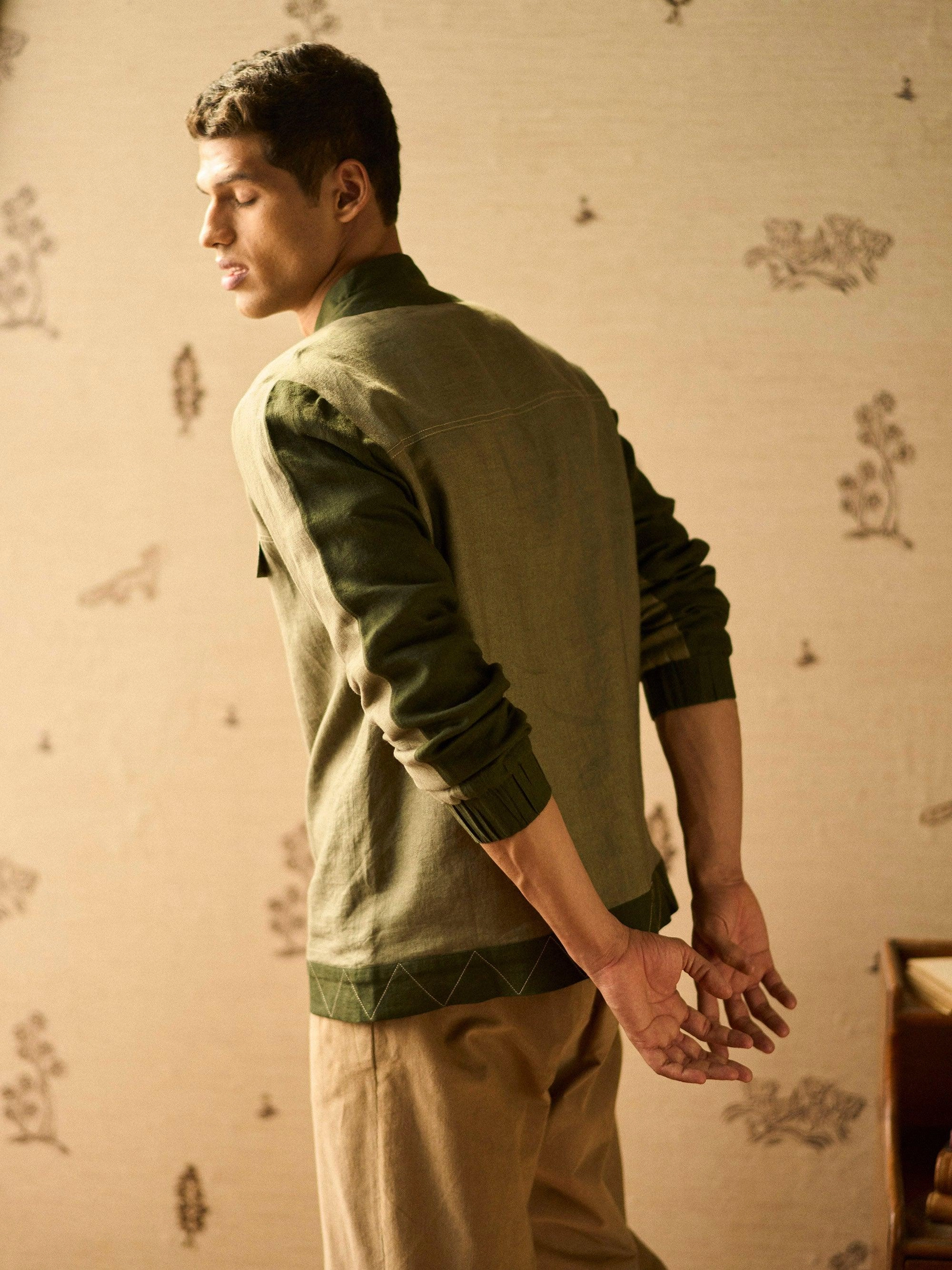 Collarless Jacket Wind Resistant Coating