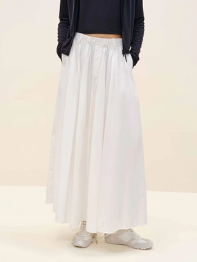 Crochet Style Drawstring Pleated Skirt