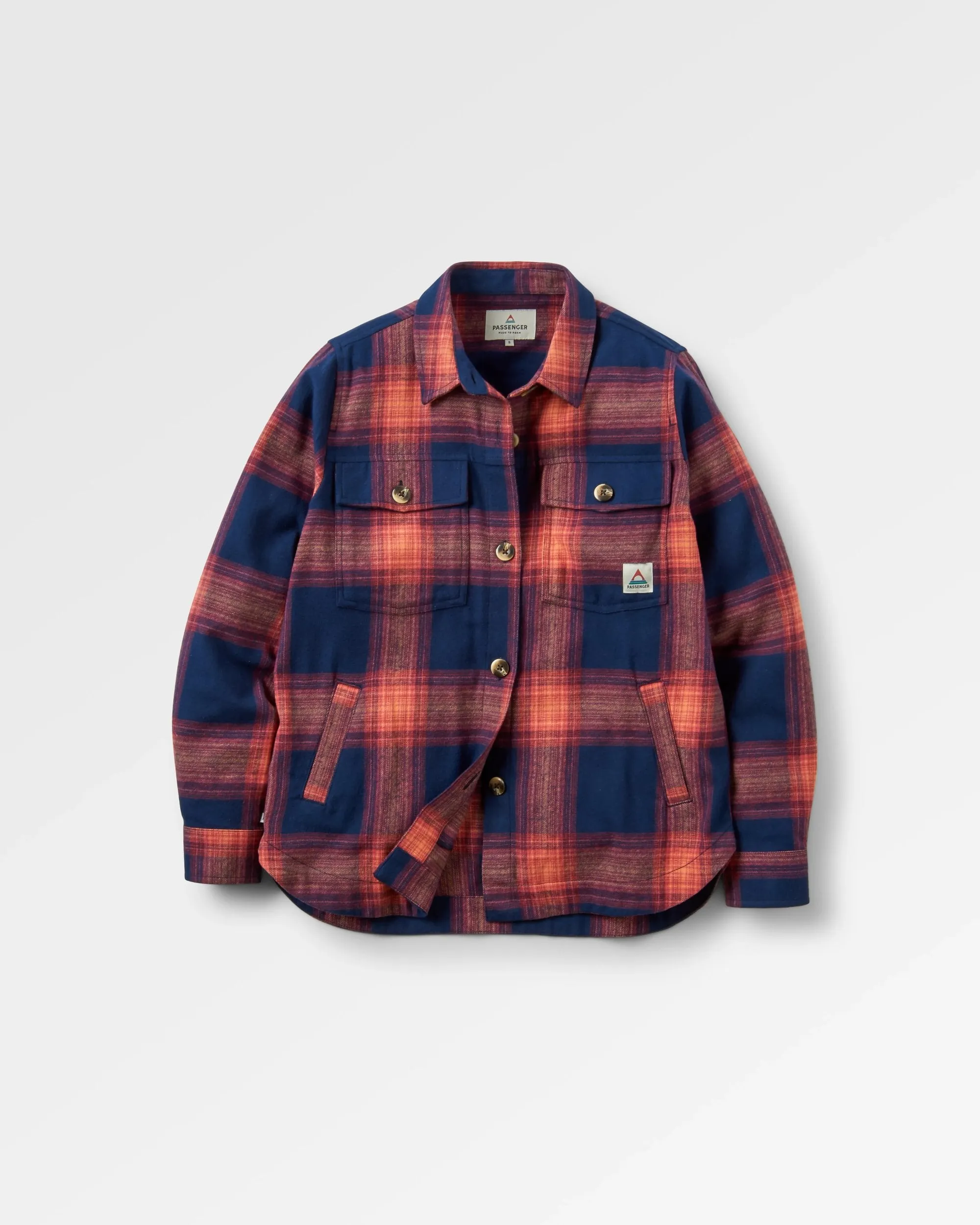 Stella Organic Cotton LS Shirt - Rich Navy/ Red Ochre Check Seasonal Trend Summer Camp
