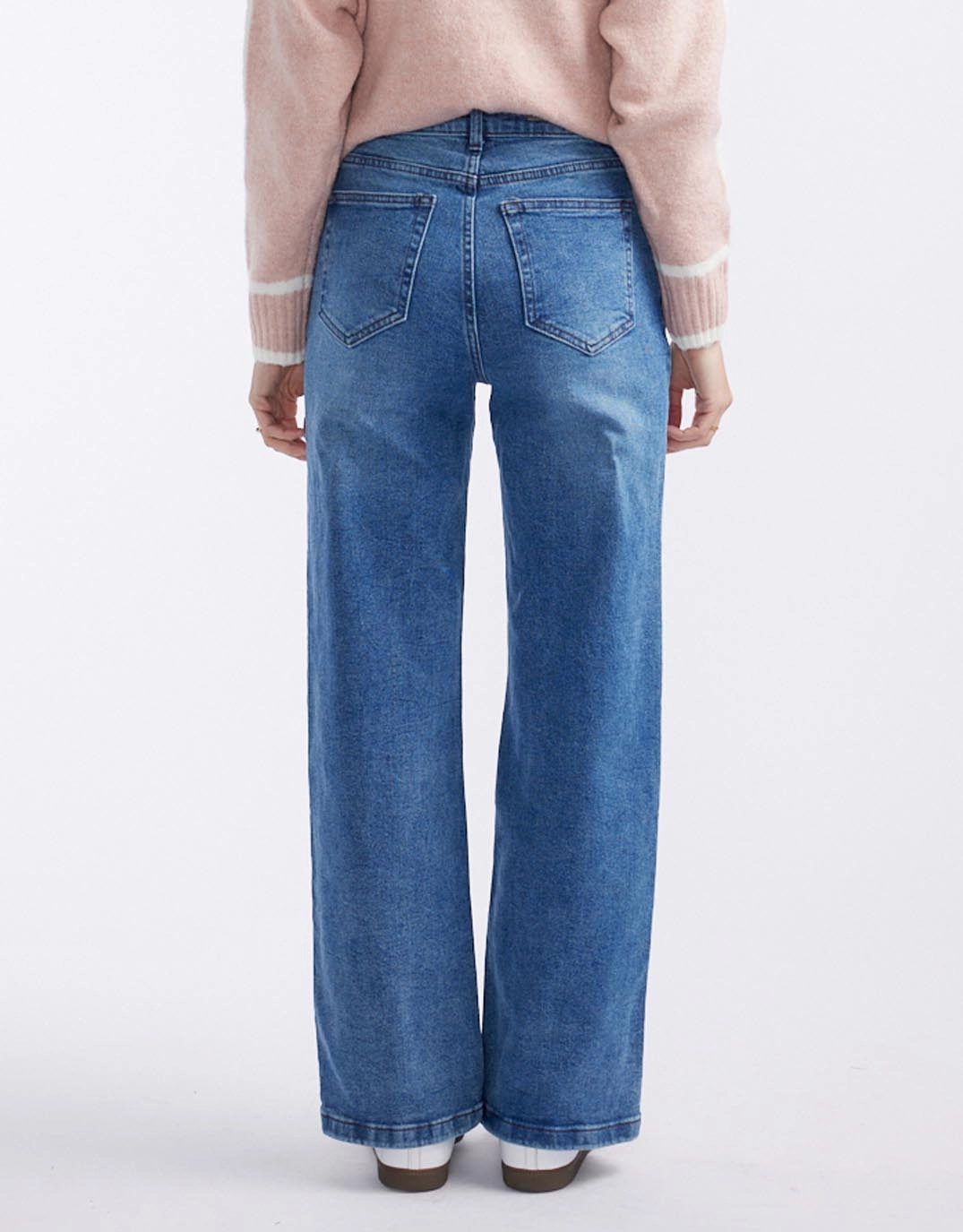 Office Wear Couple Look Work Ready Marlowe Stretch Straight Leg Jean - Mid Wash