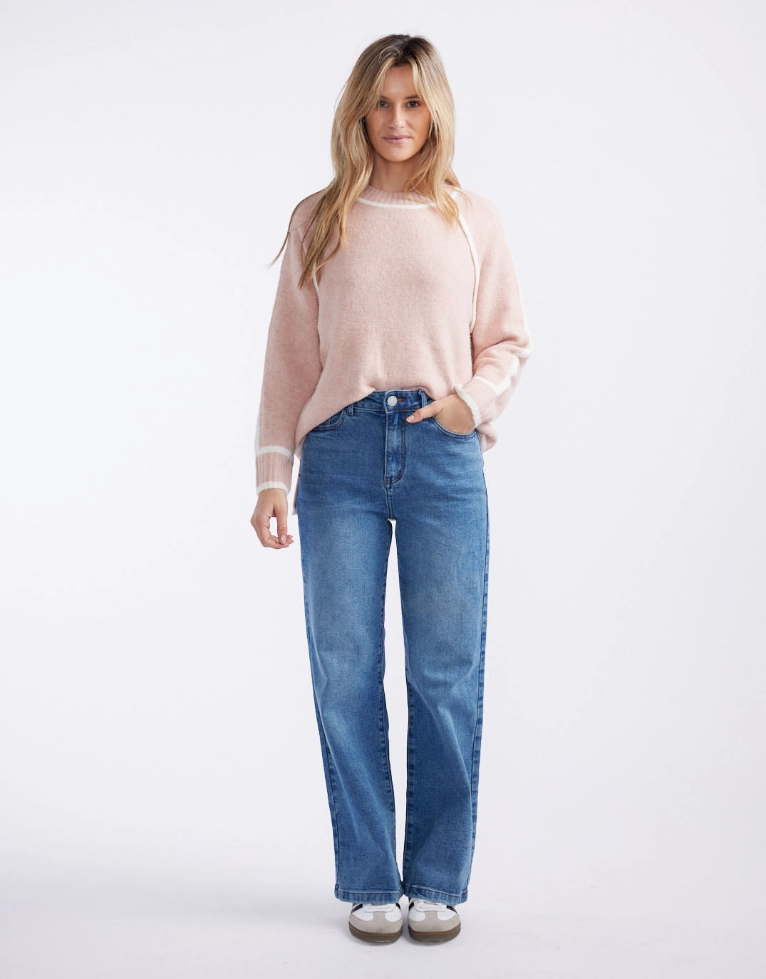 Simple clothing Marlowe Stretch Straight Leg Jean - Mid Wash