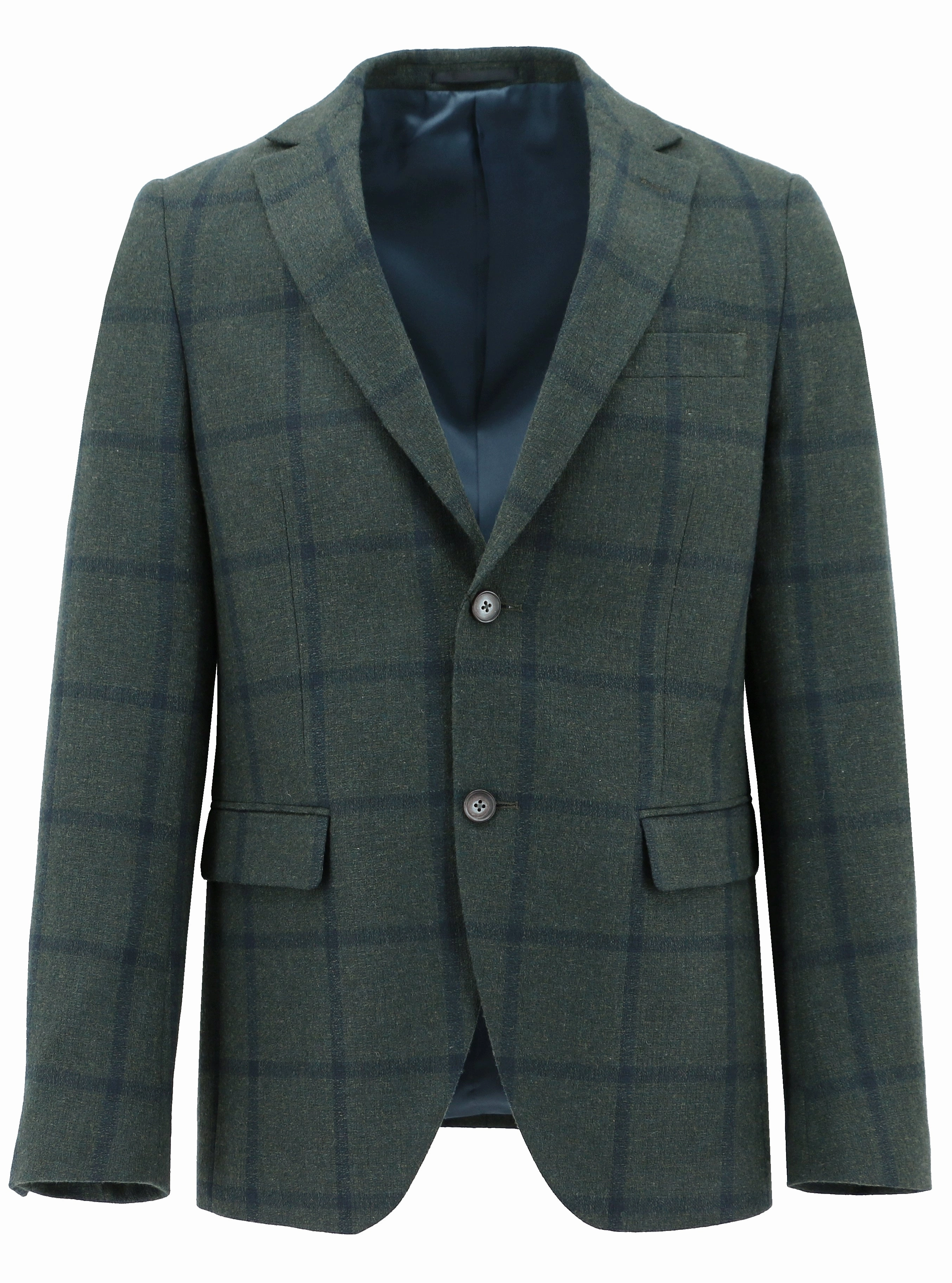 Relaxed Fit Silhouette Melrose Green Checked Sports Jacket