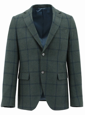Thermoplastic Elastomer Trim SoftInnerLayer Melrose Green Checked Sports Jacket