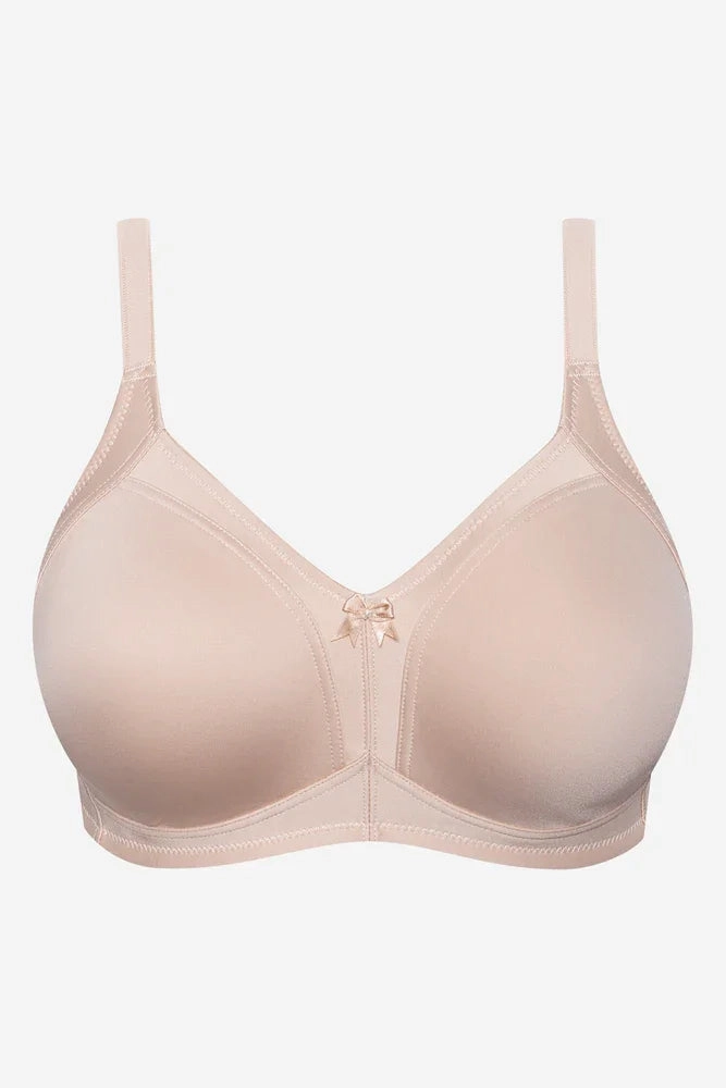 Plus Size 2 Pack Smooth Non Padded Wirefree Bra Navy And Natural Crisscross Back Support Decorated seams