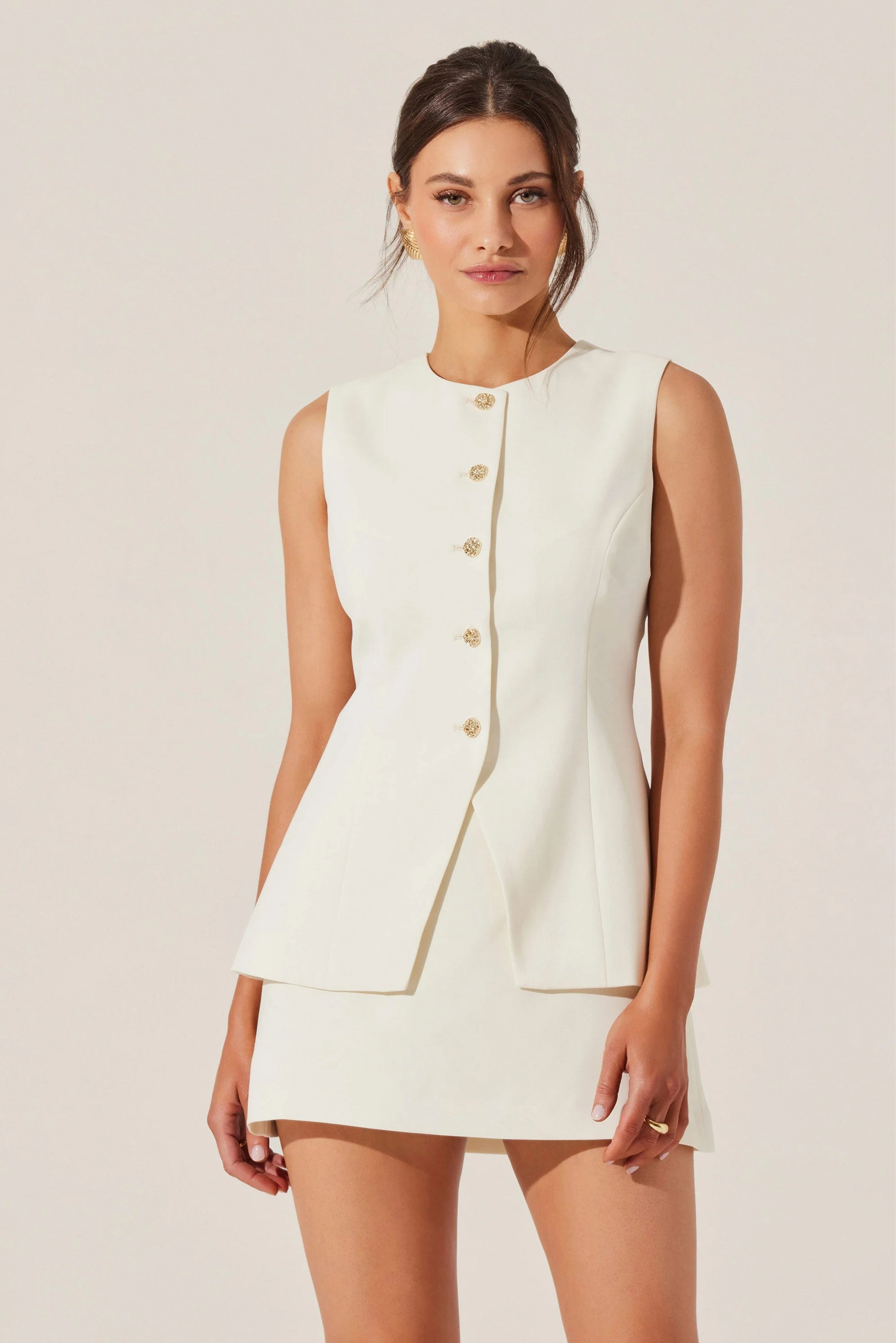 Color Pop Satin Glow ASTR | Dilone Dress - Cream