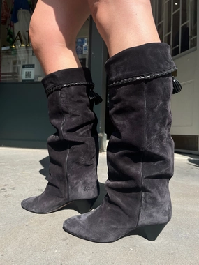 Extreme Comfort Isabel Marant Elita High Boots in Faded Black