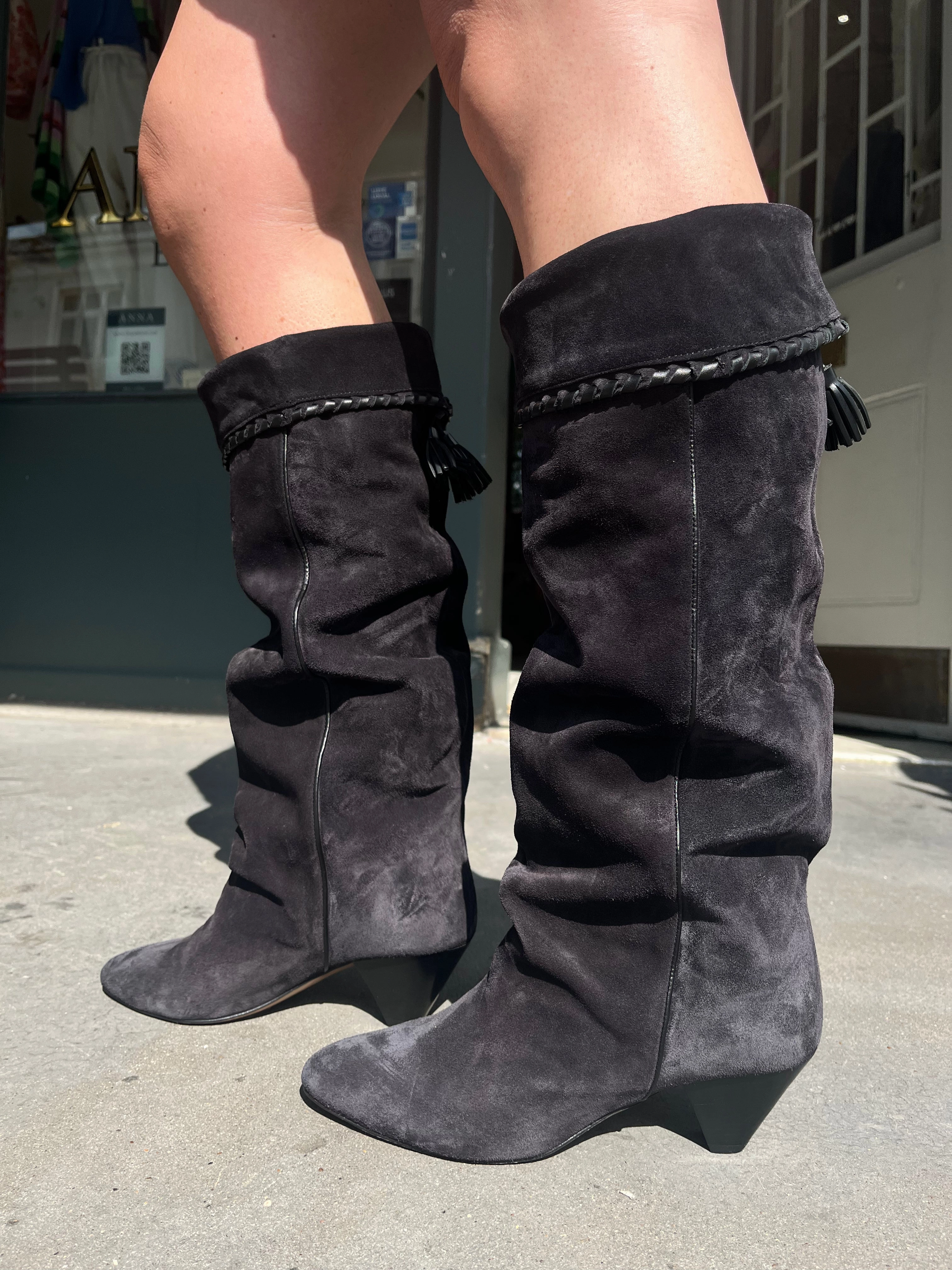 Extreme Comfort Isabel Marant Elita High Boots in Faded Black