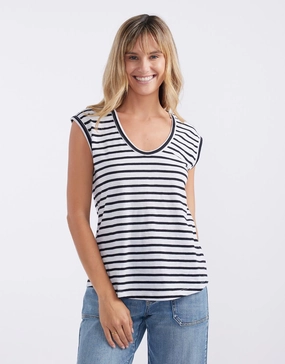 old Cali Scoop Tank - White/Black Stripe
