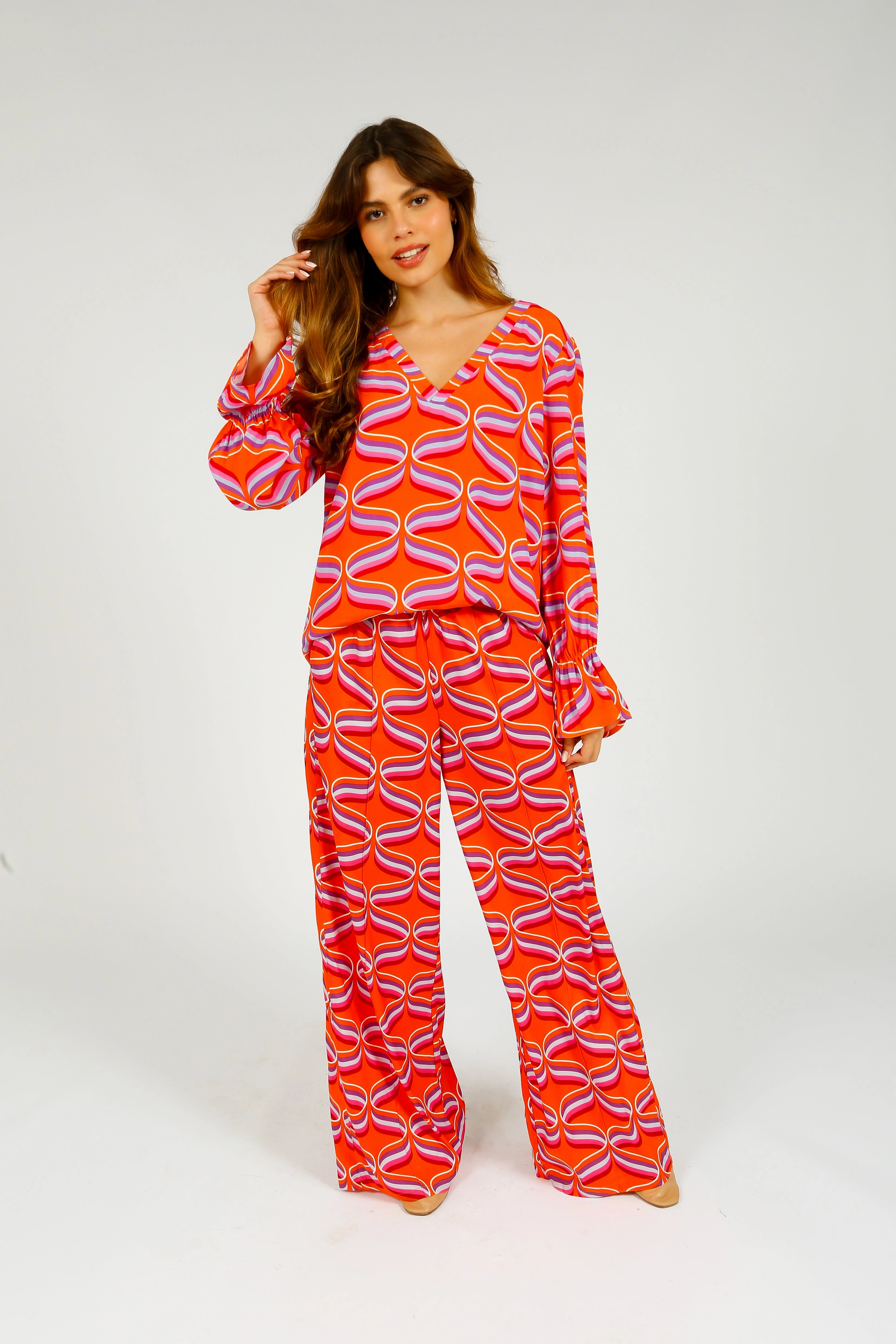 Soft Brushed Lining PP Kylie Trousers in Ribbon Orange