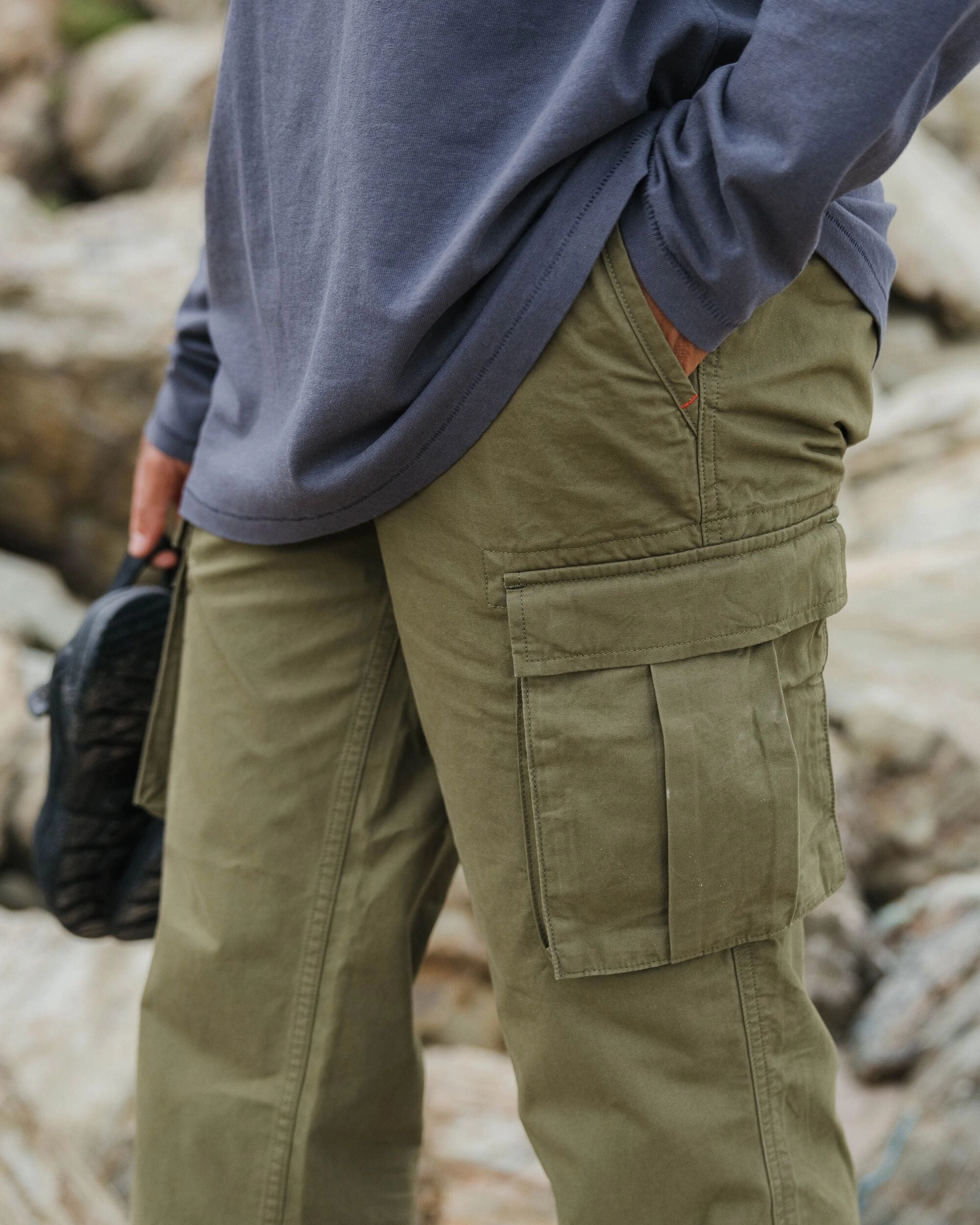 High Waist Stretch Adventurer Cargo Trouser - Khaki