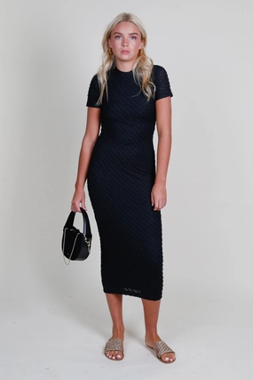 Statement-Print Work Vibes AMANDA UPRICHARD | Rosaria Dress - Black