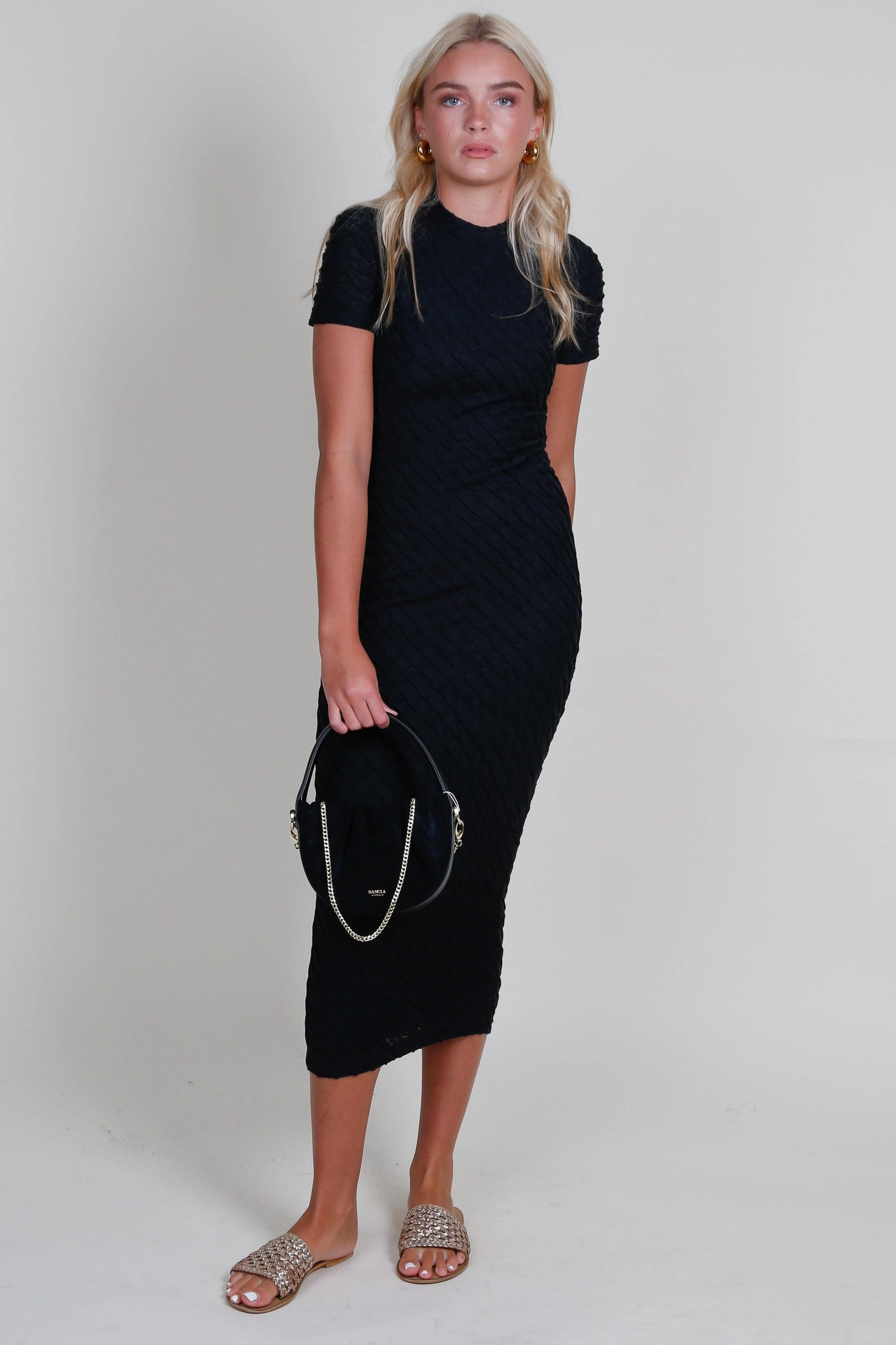 AMANDA UPRICHARD | Rosaria Dress - Black Silky Layer Trend Smart