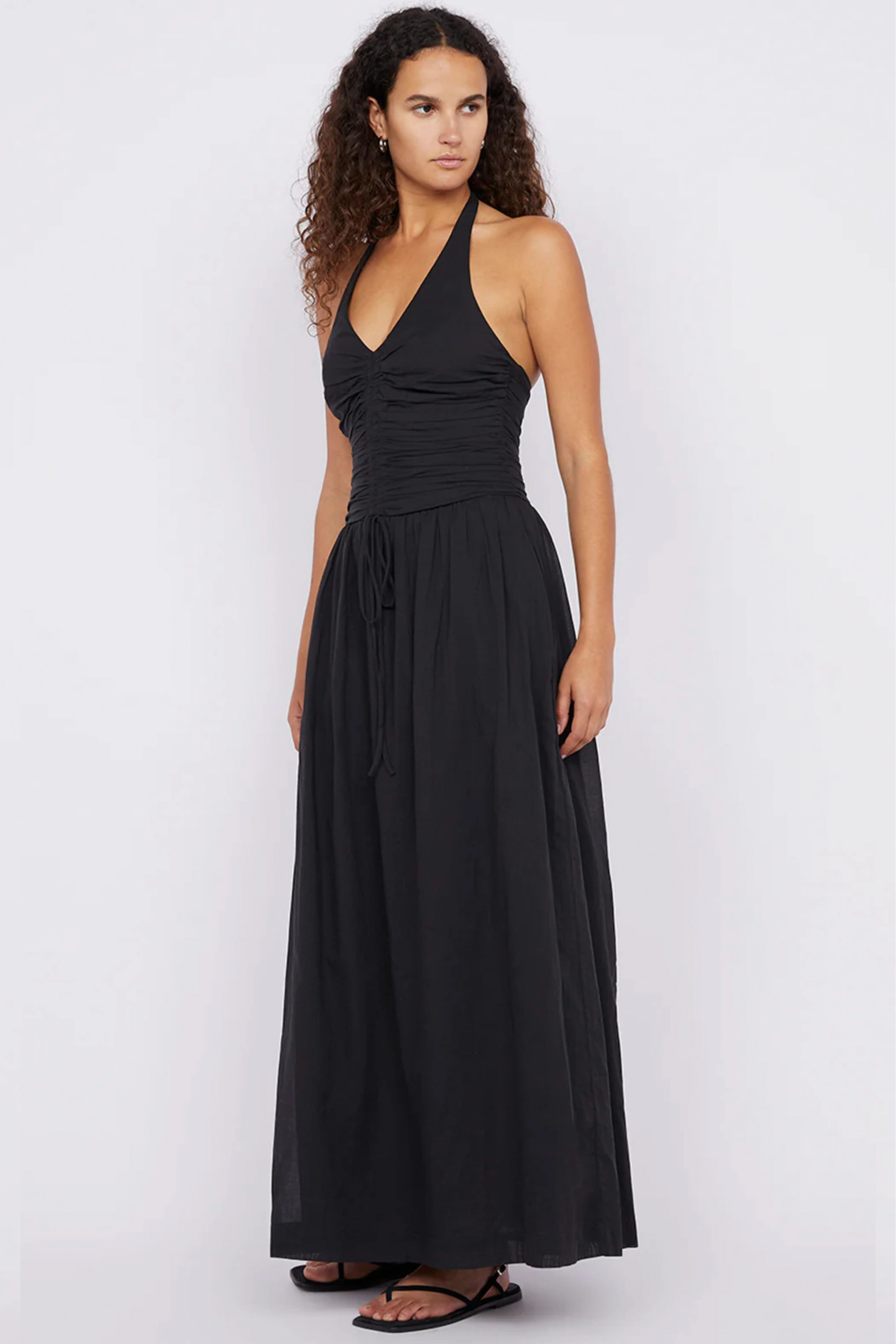 Versatile Fit BEC   BRIDGE | Franca Halter Dress - Black