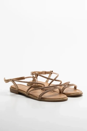 Quick Match Active Summer Footwear Diamante Strappy Sandal Metallic