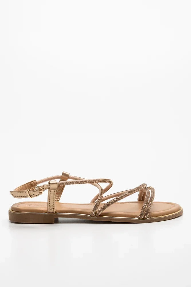 Sandal Maintenance Diamante Strappy Sandal Metallic