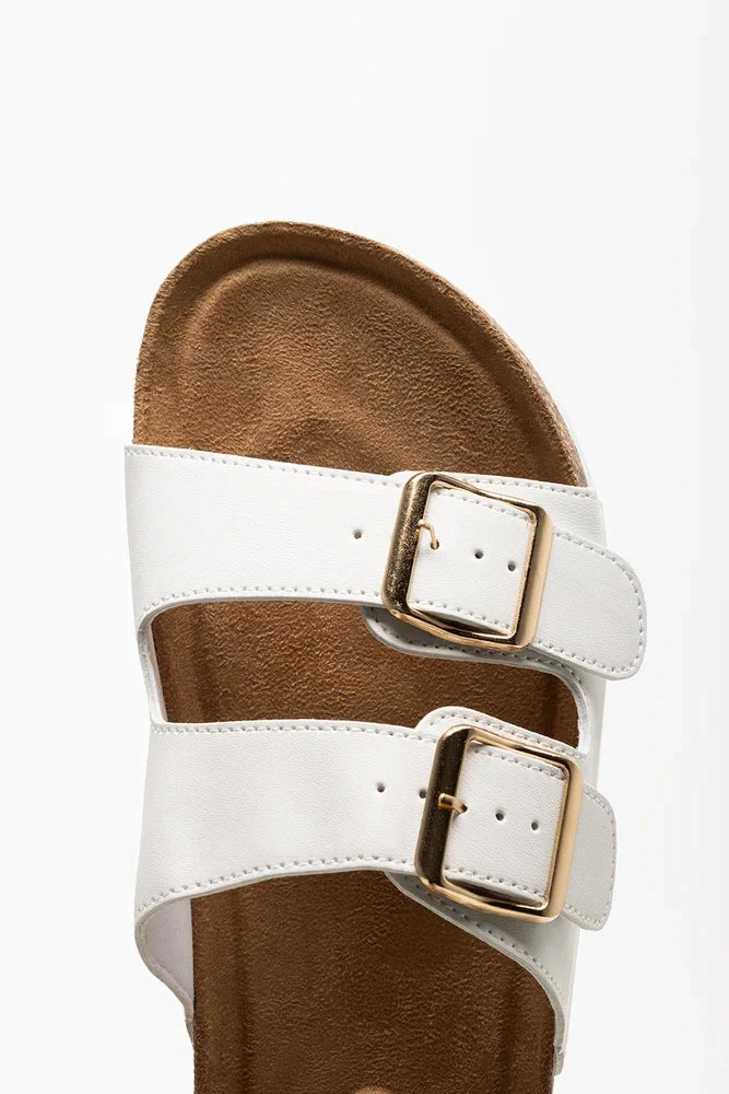 day trip Stylish Shoes Double Strap Footbed Sandal White