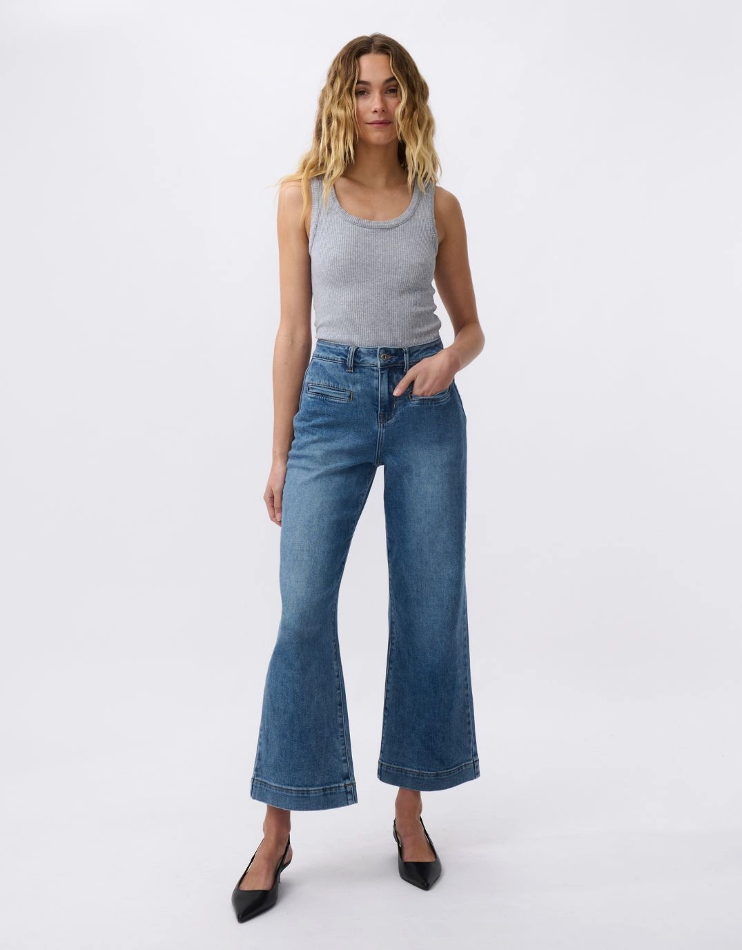 Freya Wide Leg Jeans - Dakota Wash Style Appropriate Trend Setter Trendy Premium