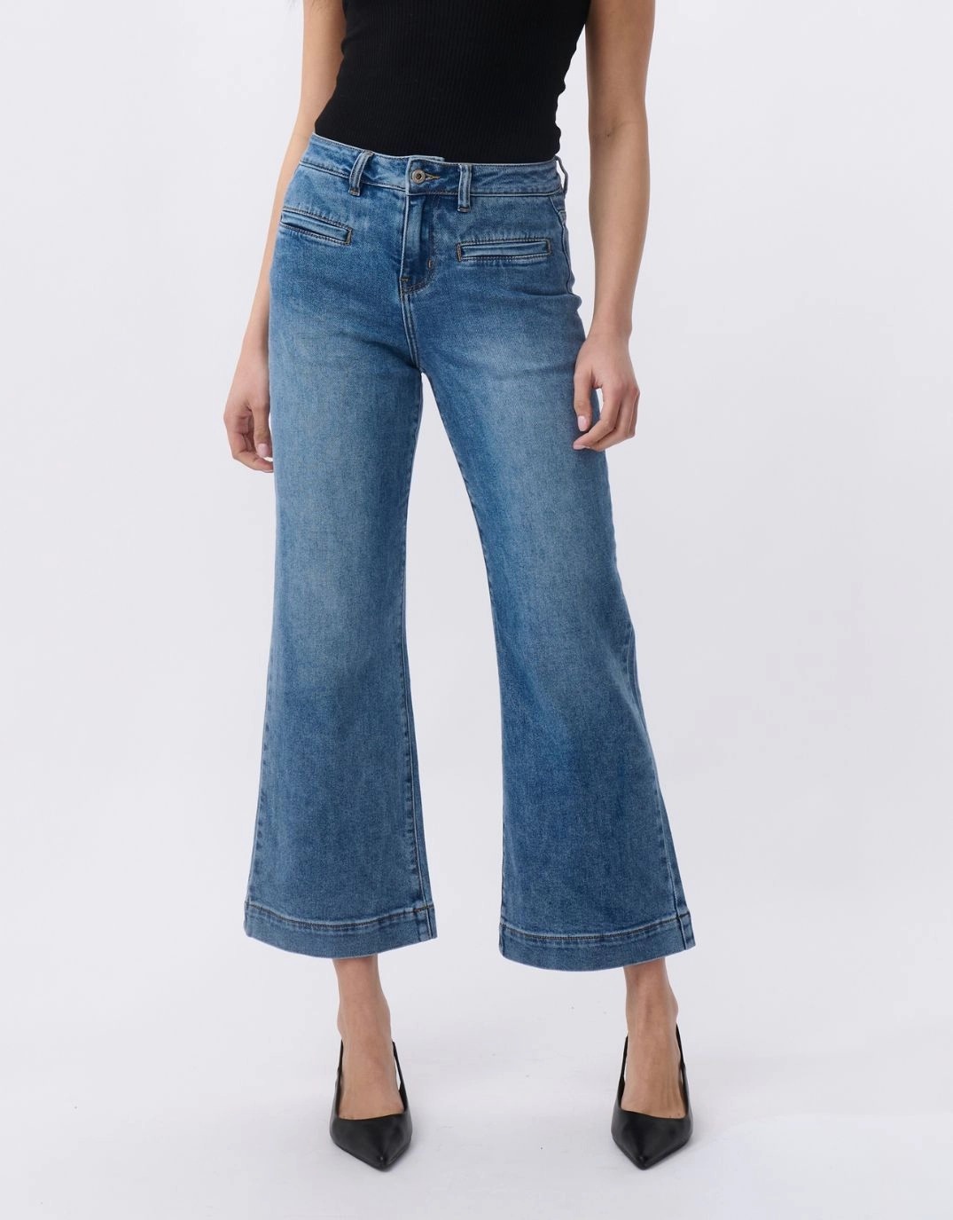 Freya Wide Leg Jeans - Dakota Wash Simple Utility
