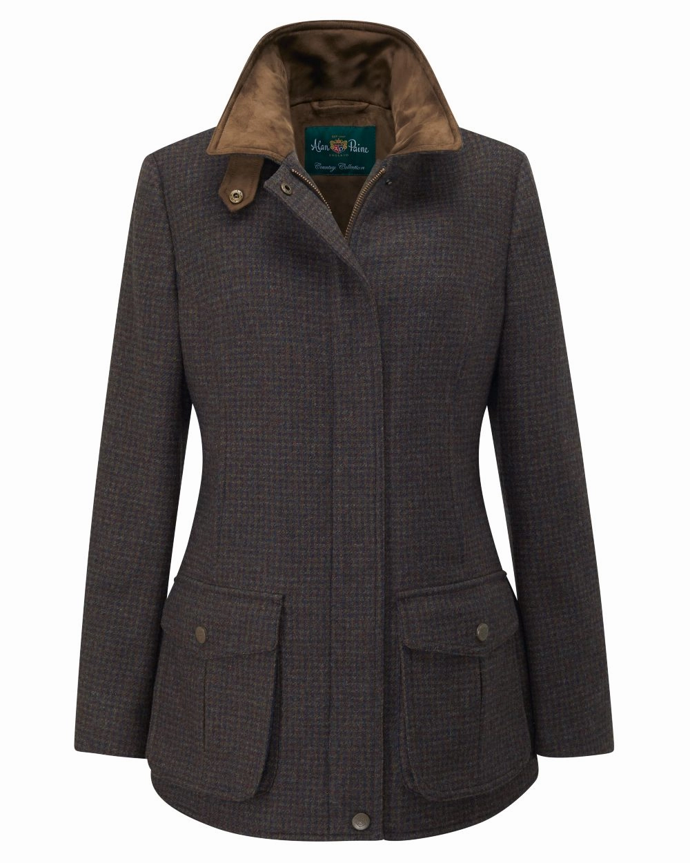 Alan Paine Surrey Tweed Coat Clearance Magnetic Closure stain resistant coating