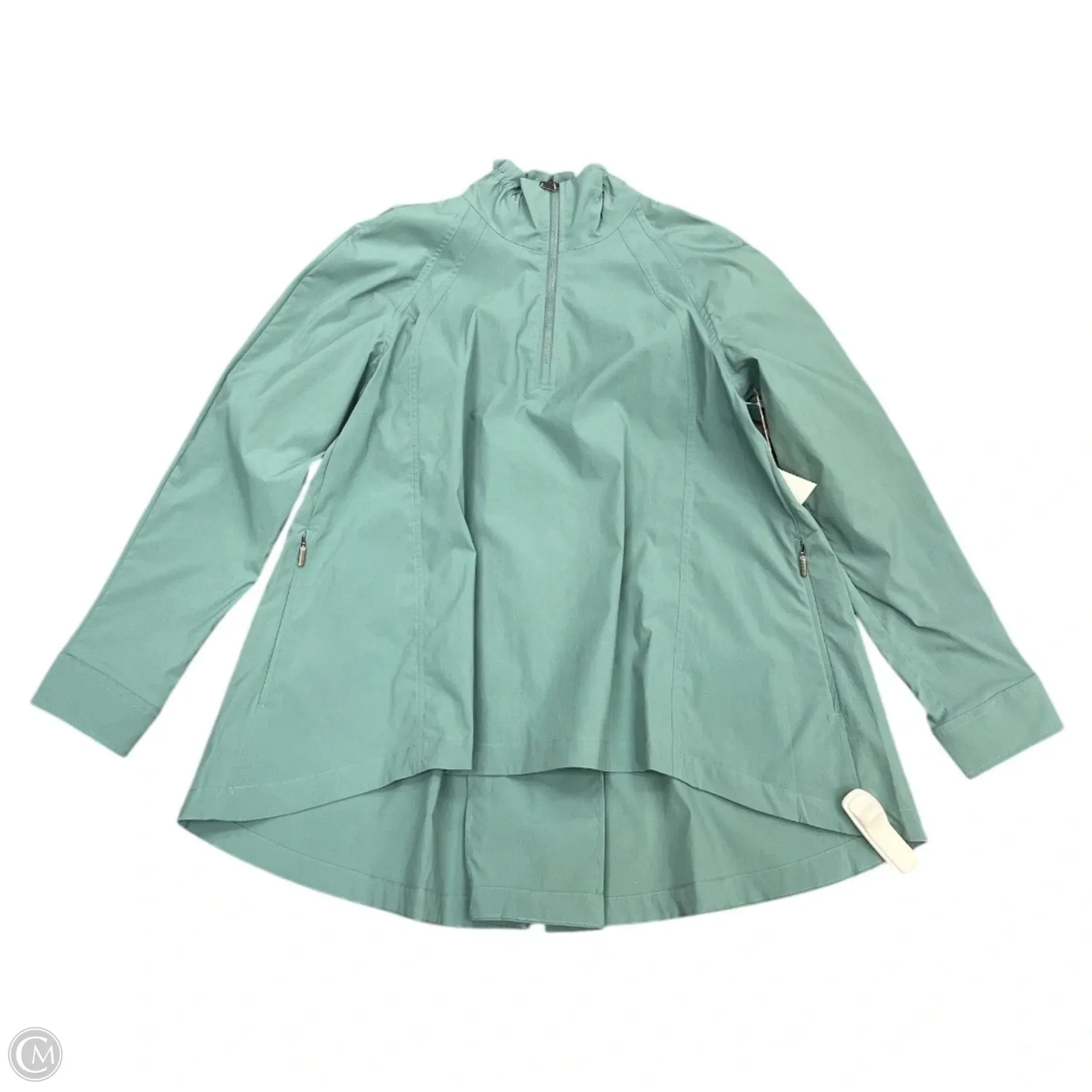 Athletic Jacket By Athleta In Green, Size: S HighVisibility Trims Convertible Collar