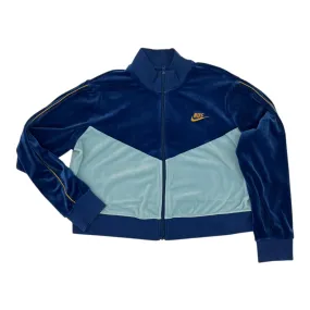 Rubberized Zippers Lightweight Windbreaker Tech Athletic Jacket By Nike Apparel In Blue, Size:Xl