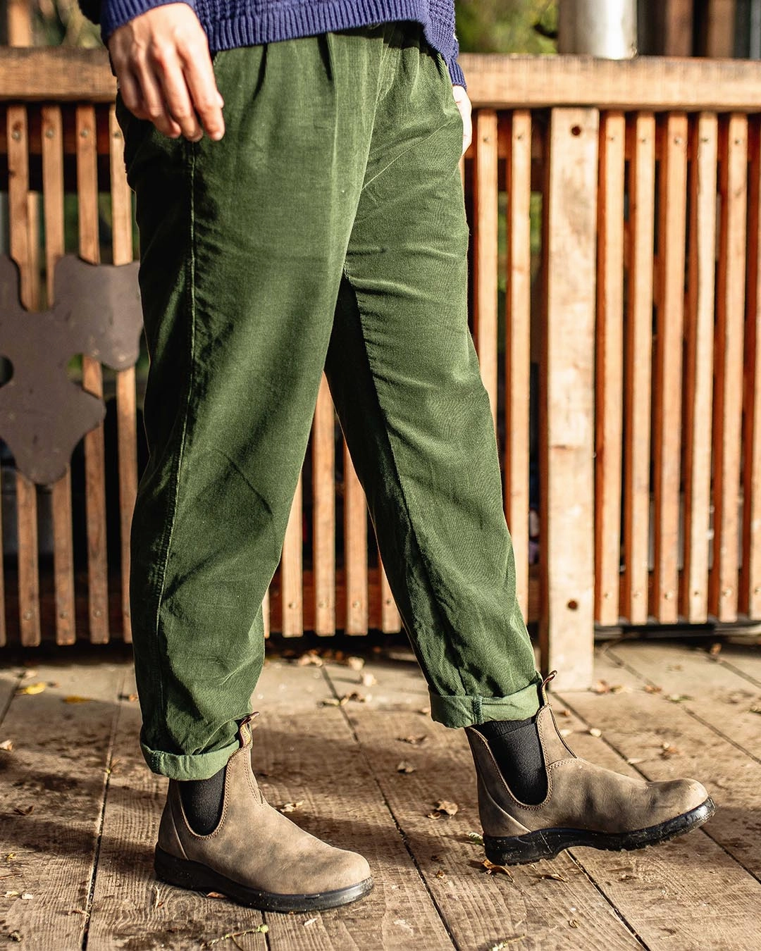 Compass Recycled Cord Trouser - Fir Tree Trendy Vibe