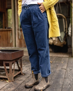 Belt loops Compass Recycled Corduroy Trouser - Dark Denim
