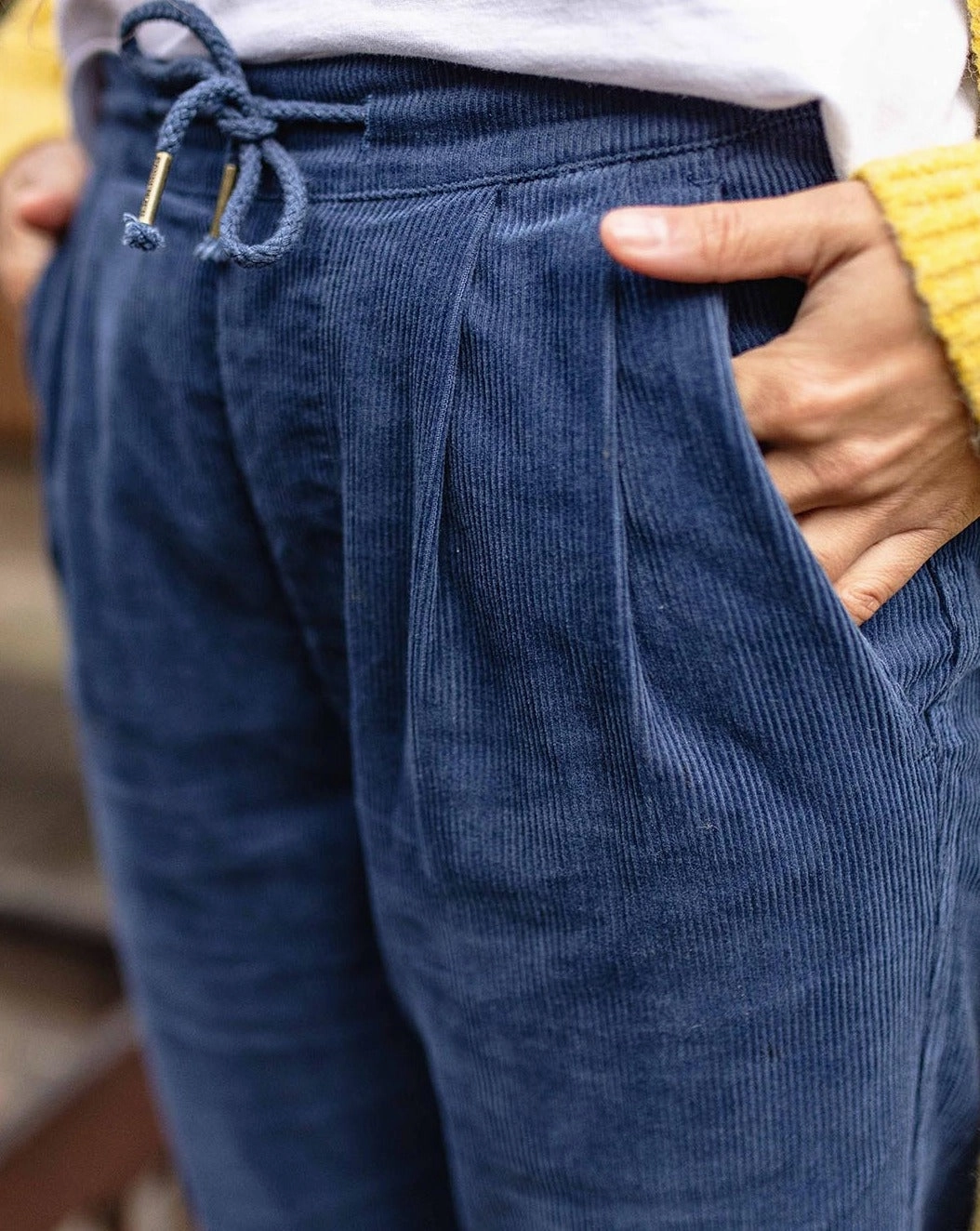 Compass Recycled Corduroy Trouser - Dark Denim All Season Fit