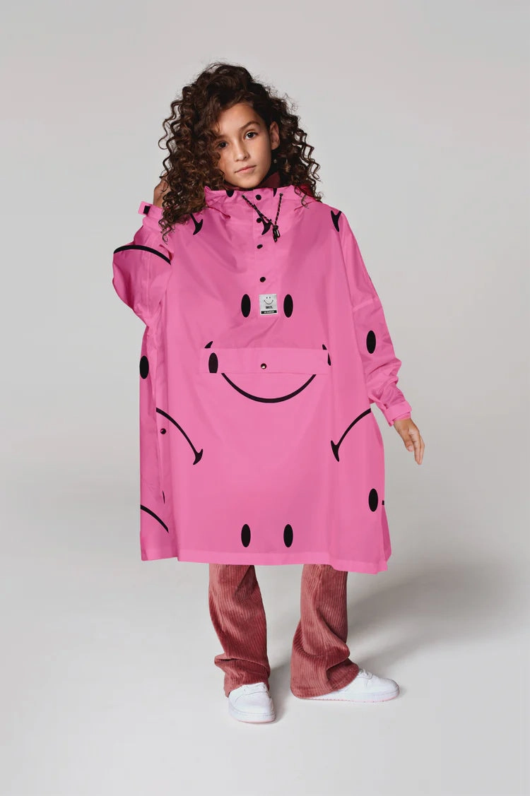 Go Anywhere Wear Smooth Zipper Track Rainkiss KIDS Classic Smile X Smiley in Pink